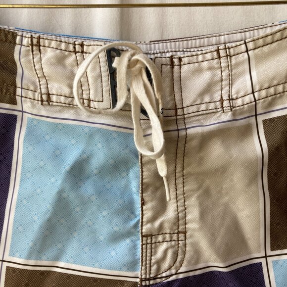 Billabong Swim Trunks Mens Size 34 Color Block Plaid Board Shorts Bathing Suit - Picture 9 of 16